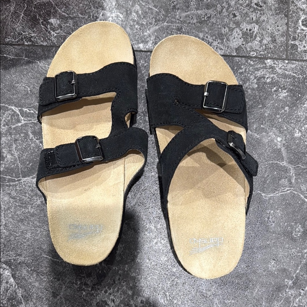 Black Double Strap Sandals